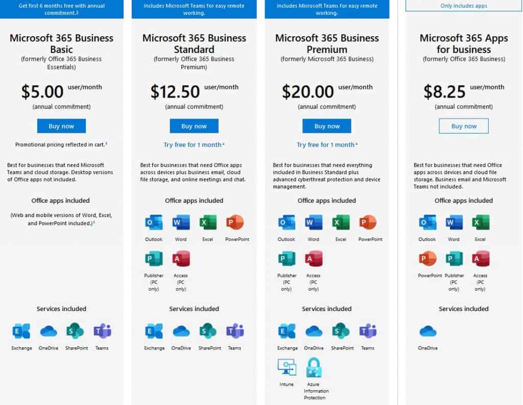 Compare All Microsoft 365 Plans (Formerly Office 365) - Microsoft Store